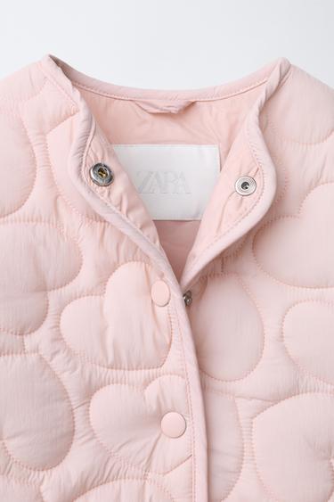 BLOUSON REMBOURRÉ CŒURS DÉPERLANT - Rose de Zara - Image 2