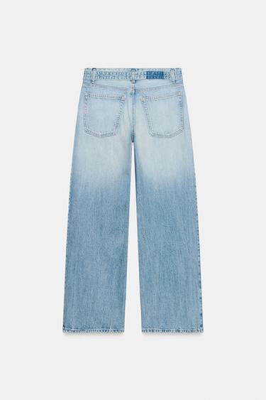 TRF BELTED MID-WAIST JEANS - Light blue by Zara