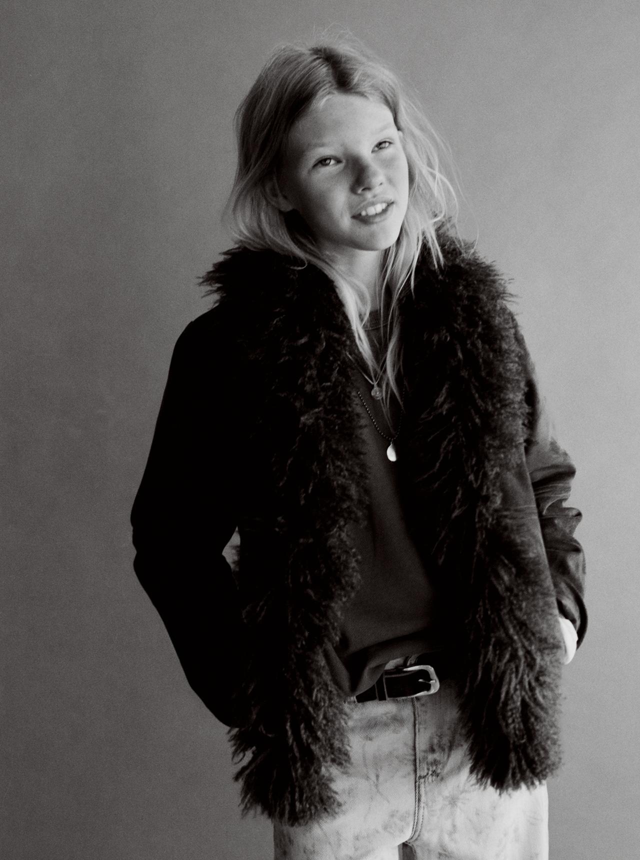 FAUX-SUEDE FAUX-FUR JACKET — Brown