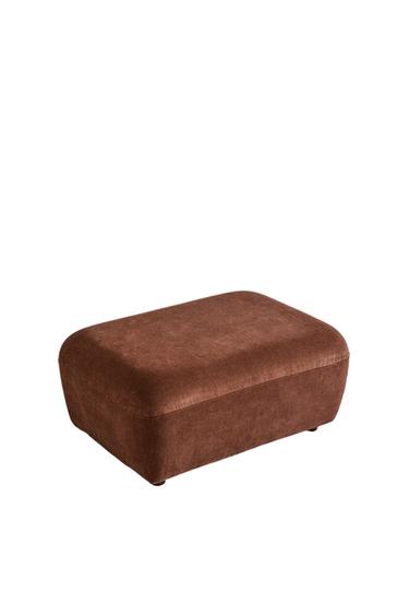 VELVET FOOTSTOOL - Dark pink by Zara