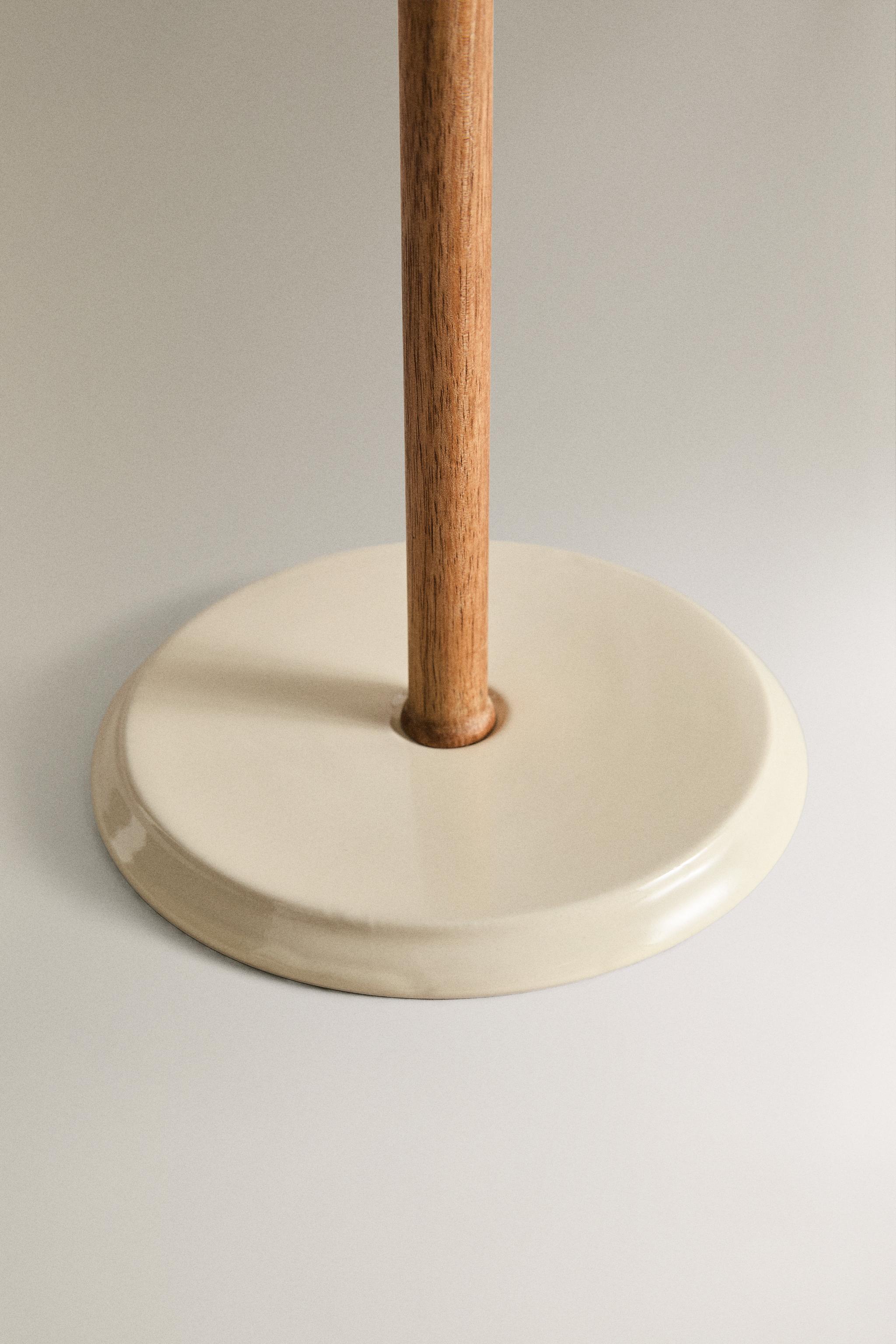 CERAMIC KITCHEN ROLL HOLDER — Cream