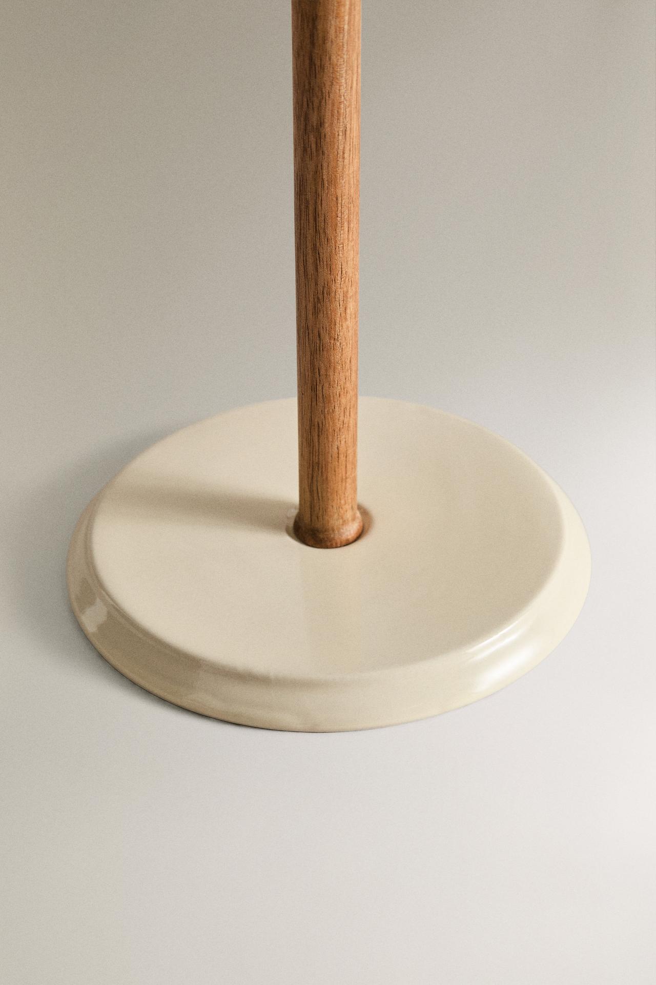 CERAMIC KITCHEN ROLL HOLDER — Cream