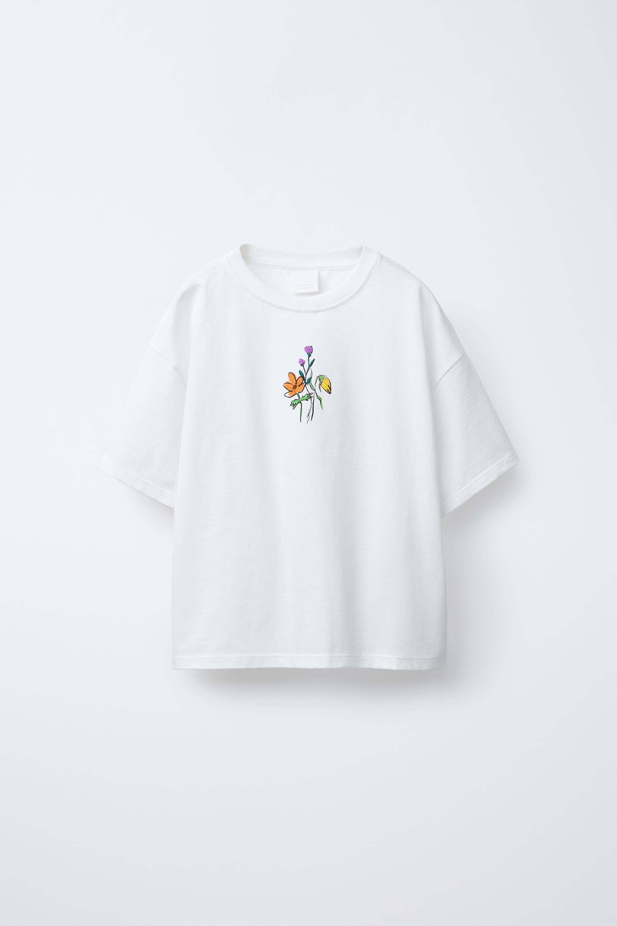FLORAL T-SHIRT - White | ZARA United States