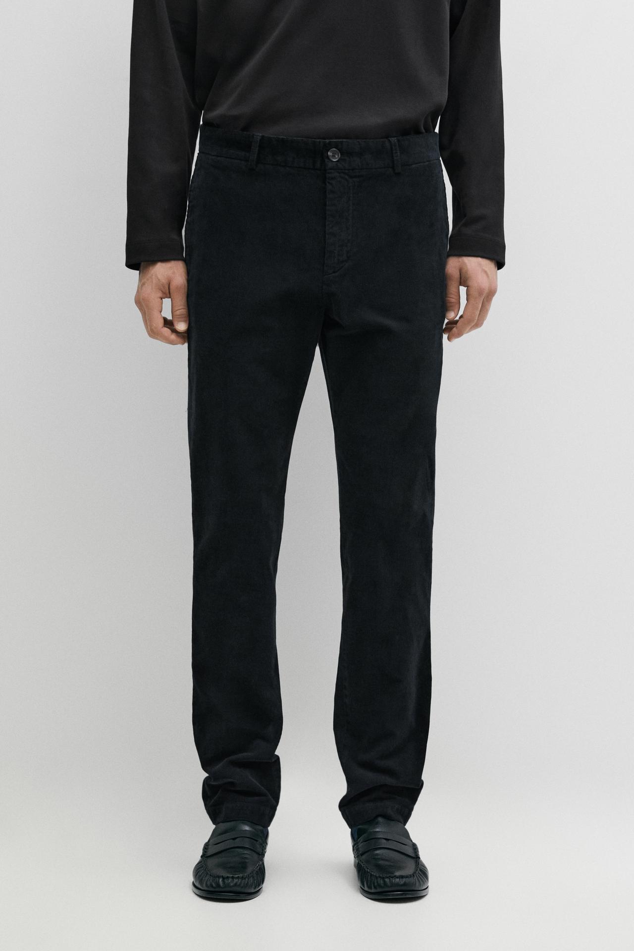 Slim fit corduroy pants — Navy blue