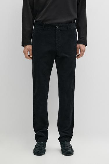 Slim fit corduroy pants — Navy blue 2
