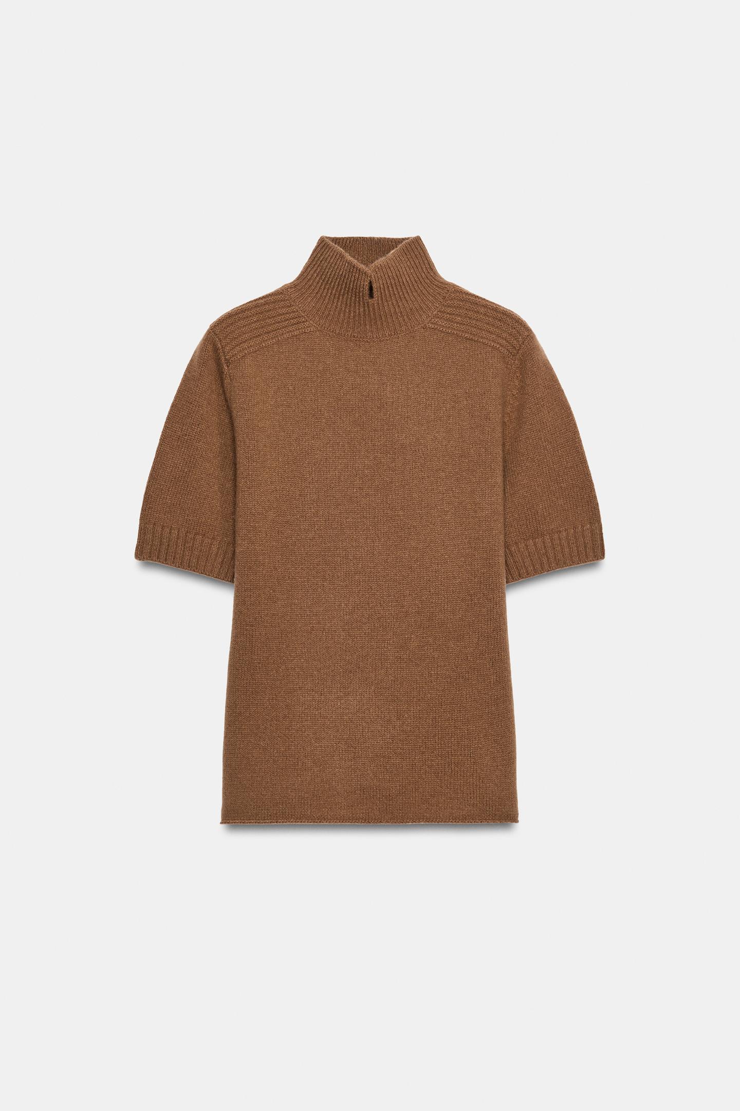 Женский свитер Zara 100% Wool Short Sleeve, цвет: Кирпичный — фото 7