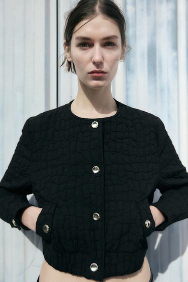 CAZADORA BOMBER ACOLCHADA - Negro de Zara