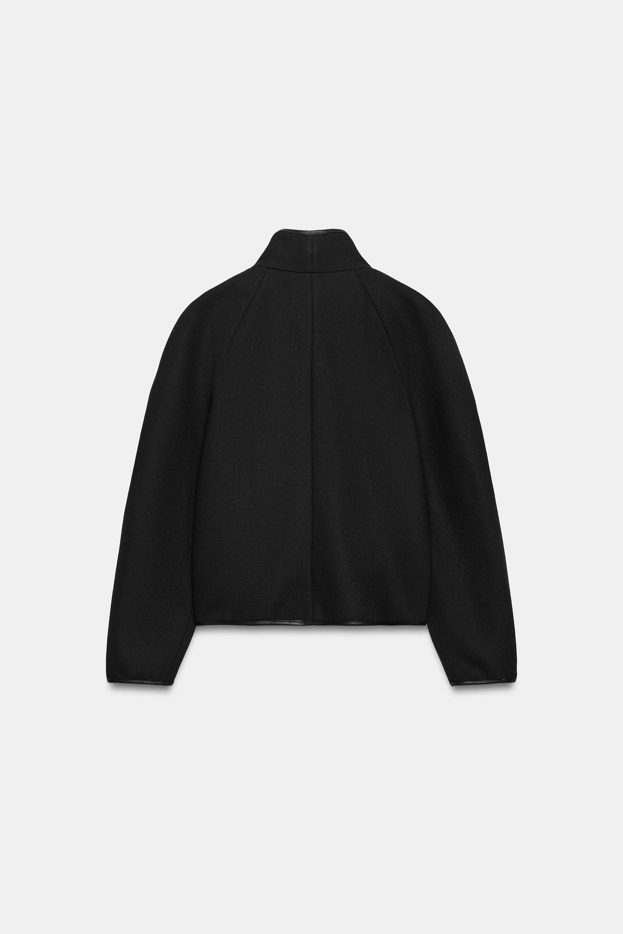 ZW COLLECTION SHORT WOOL-BLEND COAT WITH FROG FASTENING