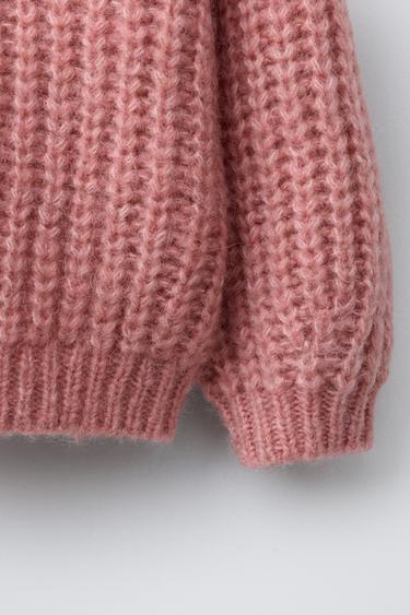 PULL EN MAILLE FLEURS BRODÉES AVEC LAINE - Rose corail de Zara - Image 3