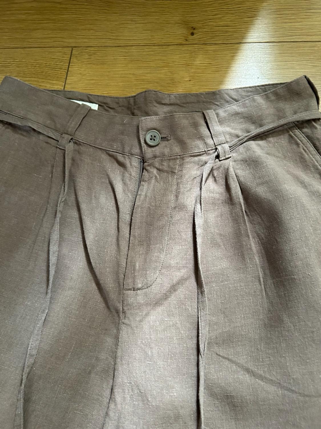 100% LINEN BERMUDA SHORTS WITH BELT - Image 2