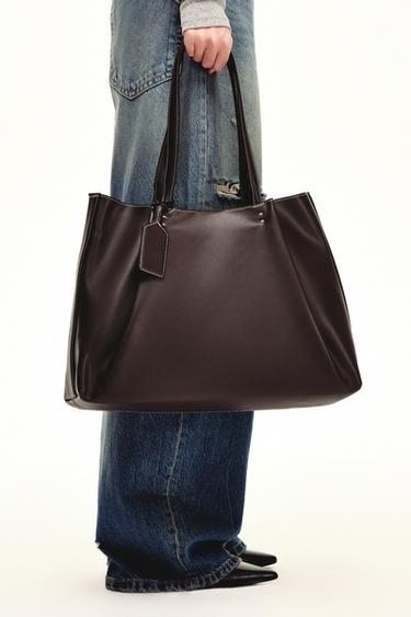 PINCH TOTE BAG - Chocolate by Zara - Image 0