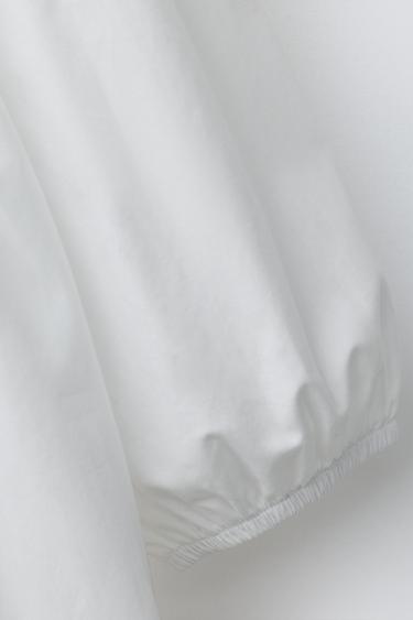 EMBROIDERED POPLIN PETER PAN COLLAR DRESS - White by Zara - Image 3