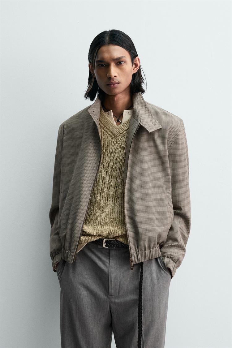 ZARA RELAXED FIT HOUNDSTOOTH JACKET
