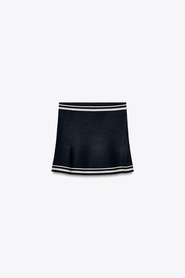 KNIT MINI SKIRT - Navy blue by Zara - Image 2