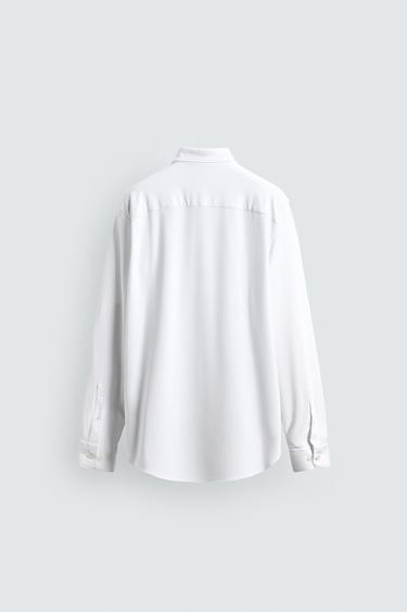 CHEMISE ÉLASTIQUE STRUCTURÉE - Blanc de Zara - Image 5