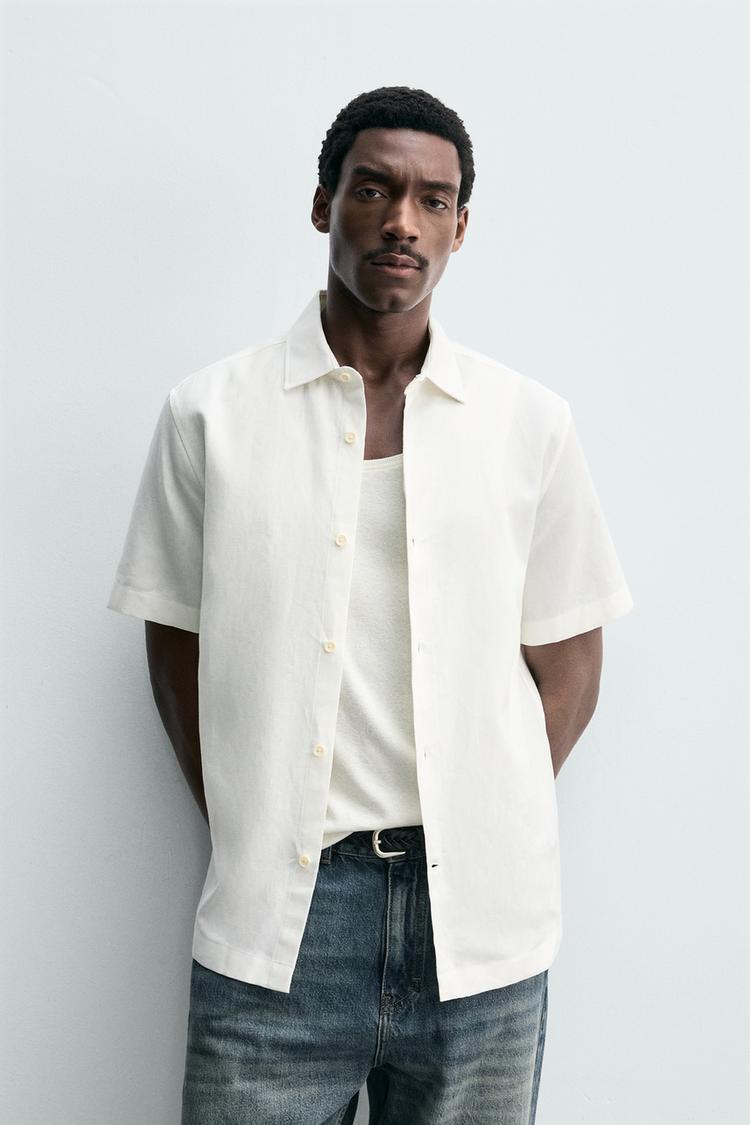 ZARA REGULAR FIT LINEN/COTTON SHIRT
