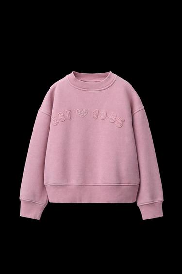 SUDADERA PACHES EFECTO LAVADA - Rosa de Zara - Imagen 0