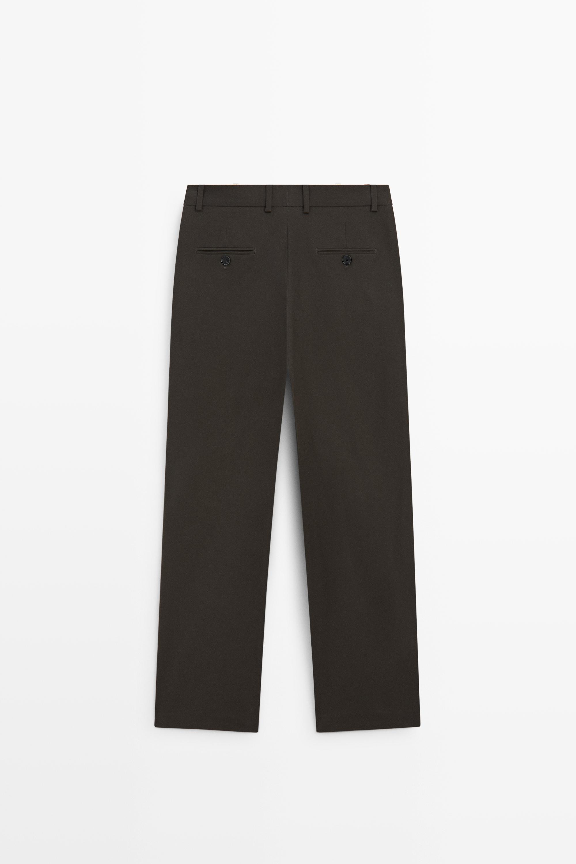 Pantalon plissé en coton mélangé