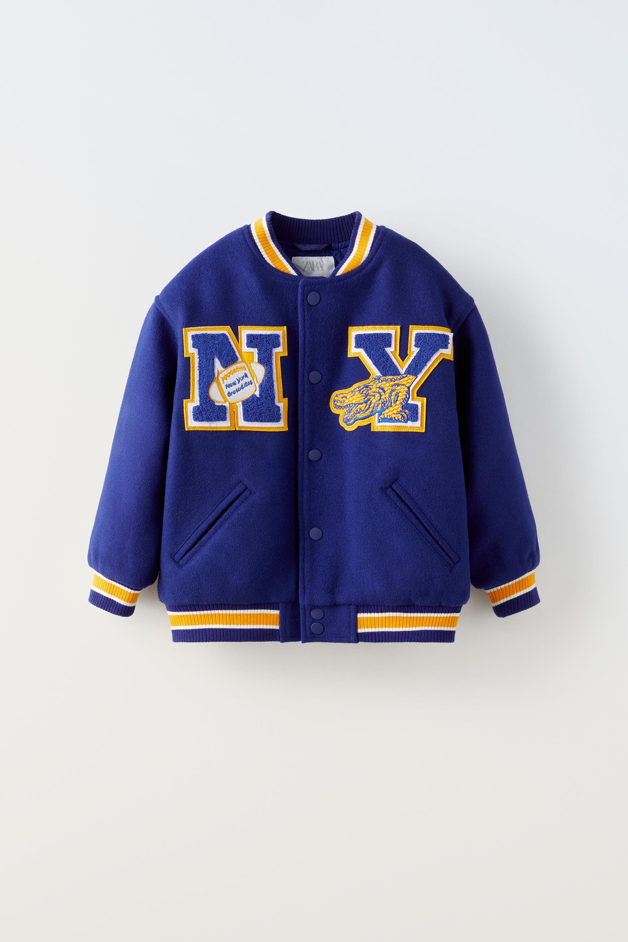 Zara blue cheap bomber jacket