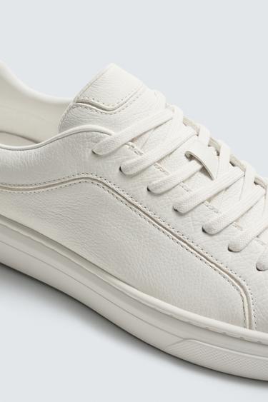 BASKETS EN CUIR - Blanc de Zara - Image 5