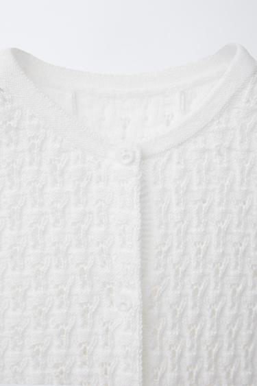 SALOPETTE COURTE EN MAILLE AJOURÉE - Écru clair de Zara - Image 2