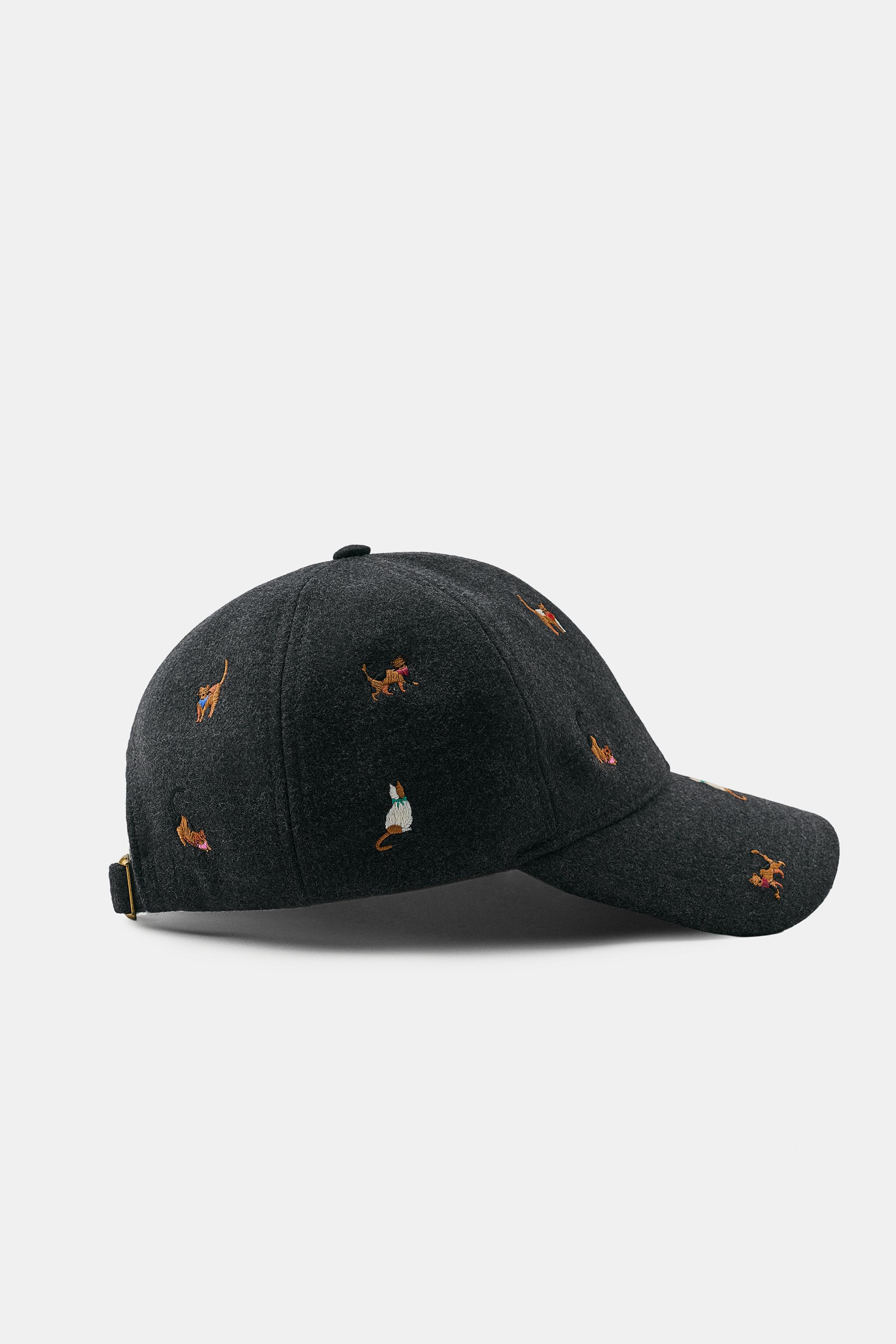 FELT CAT EMBROIDERY CAP