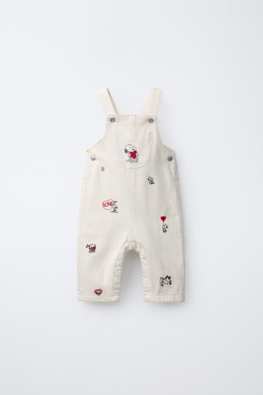 SNOOPY PEANUTS™ TWILL DUNGAREES - Ecru by Zara