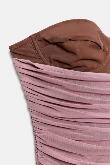 CONTRAST TULLE CORSET - Pink / Mauve by Zara - Image 6