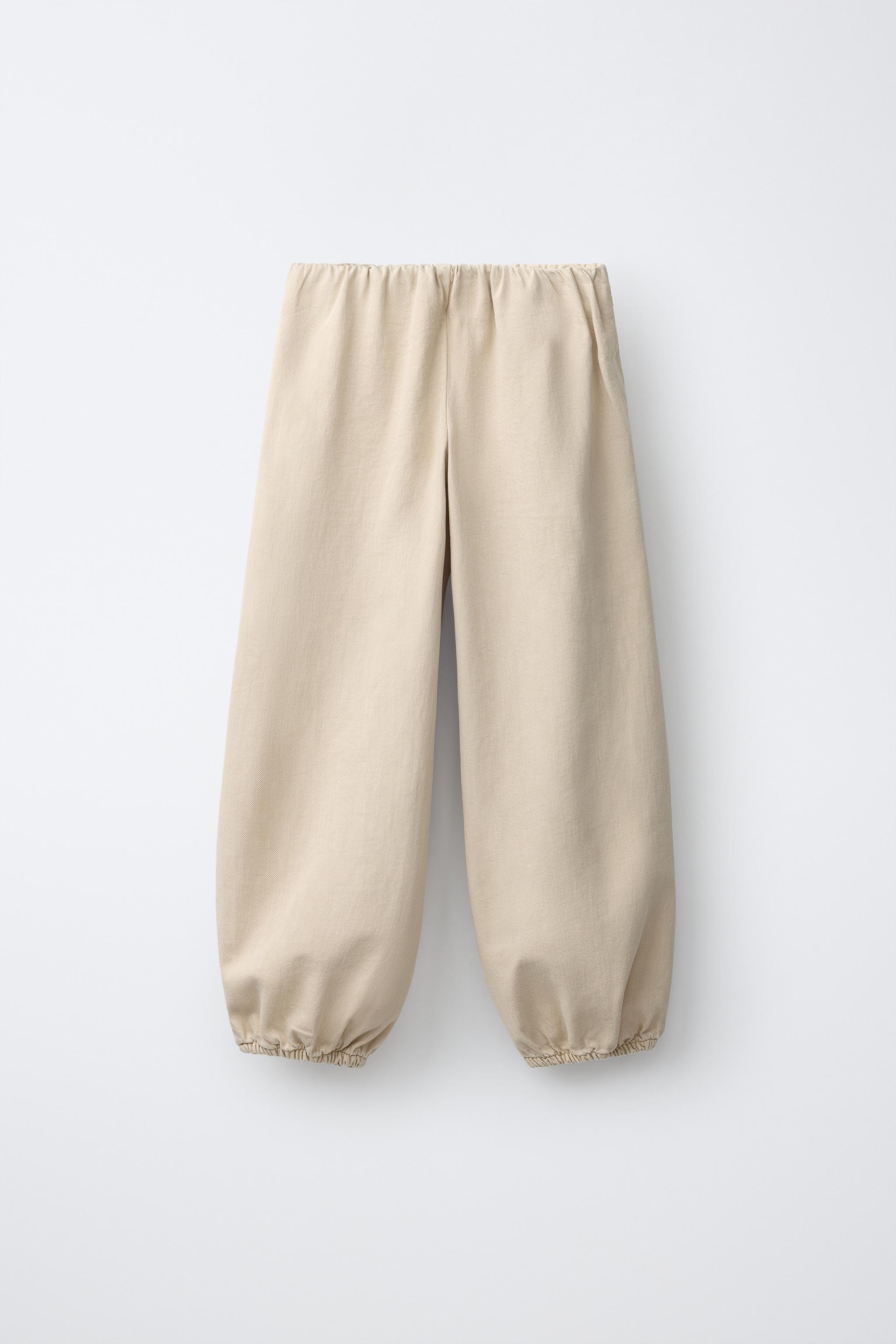 FLOWY ELASTIC BALLOON JEANS — Beige (alternate view)