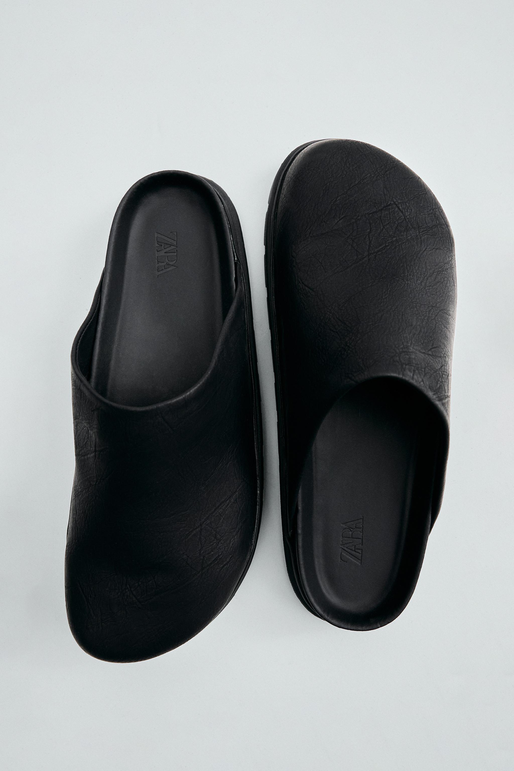 ZARA　黒 クロコダイル風 スライドサンダル ZARA 黒 クロコダイル風 スライドサンダル - メルカリ