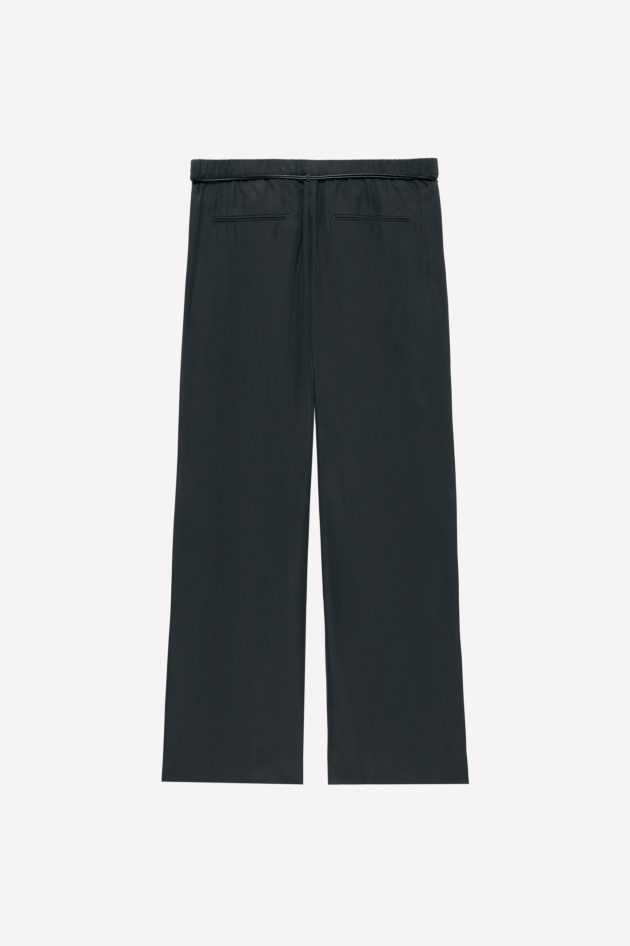 100% SILK BELTED PANTS LUDOVIC DE SAINT SERNIN x ZARA - Blue