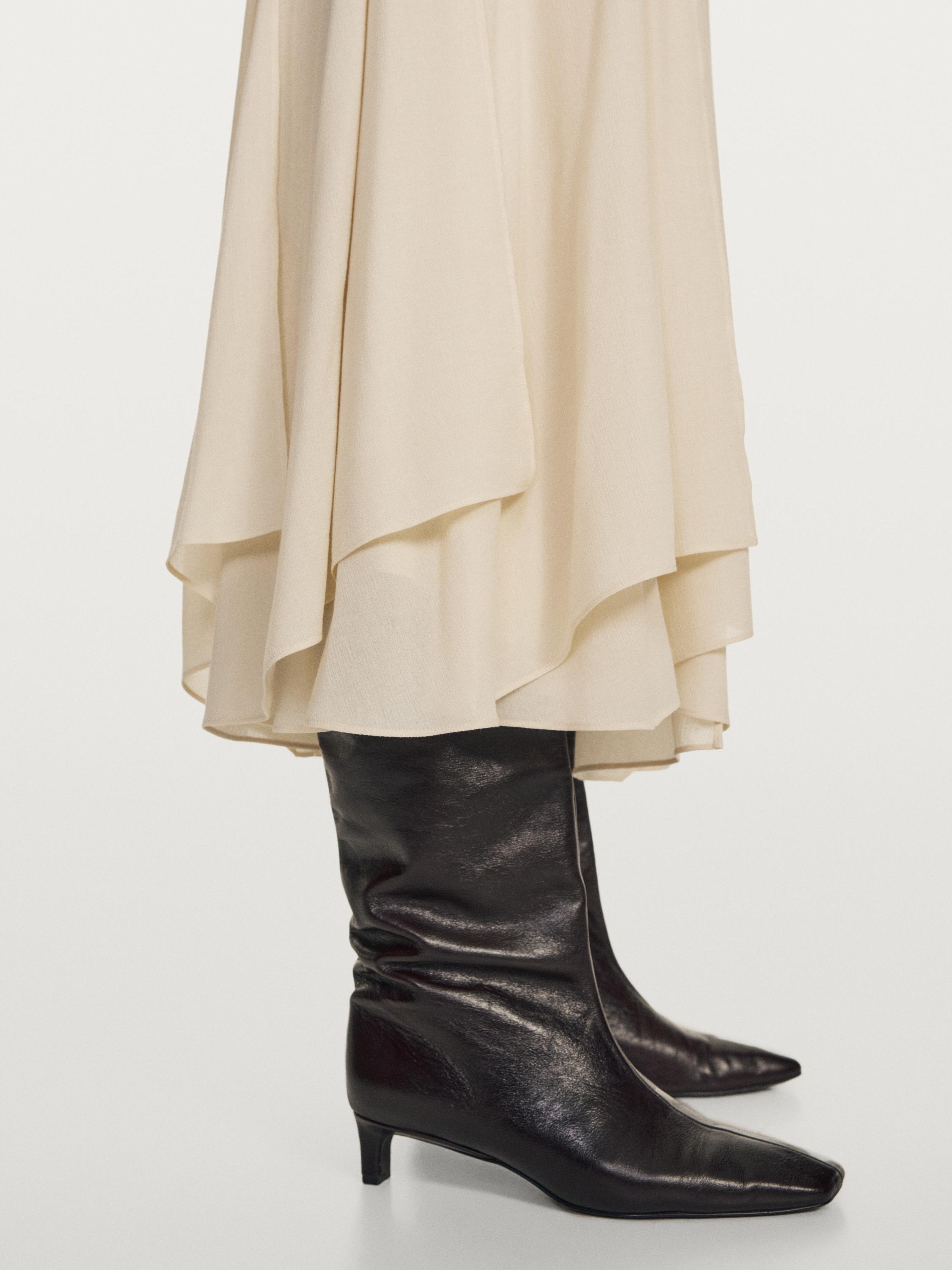 Jupe midi fluide à volants