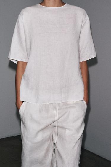 TOP LIN LACETS ZW COLLECTION - Blanc de Zara - Image 4