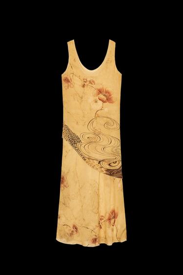 Zara ZW COLLECTION FLORAL PRINT DRESS - Oil