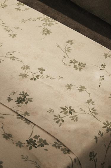 DRAP DE DESSUS SATIN IMPRIMÉ FLEUR - Vert de Zara - Image 6