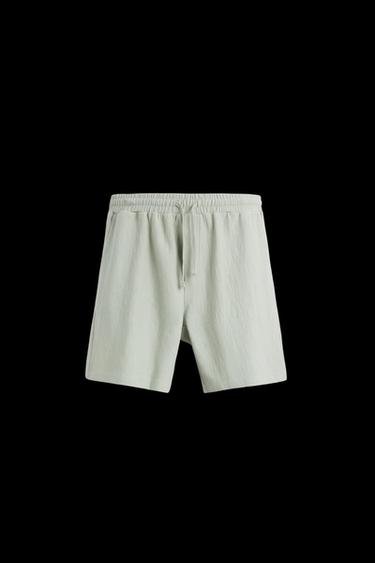 JOGGING-BERMUDASHORTS MIT STRUKTURMUSTER - Blau / Grau von Zara - Bild 0
