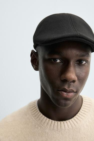 BÉRET EN FLANELLE - Noir de Zara - Image 3