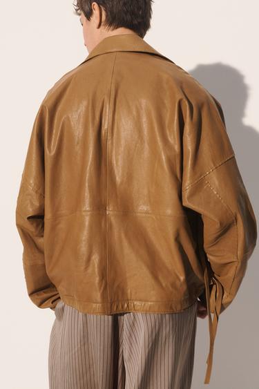 RELAXED FIT NAPPA LEATHER JACKET - camel by Zara - Image 2