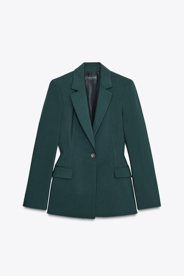 Zara FITTED BLAZER - Bottle green