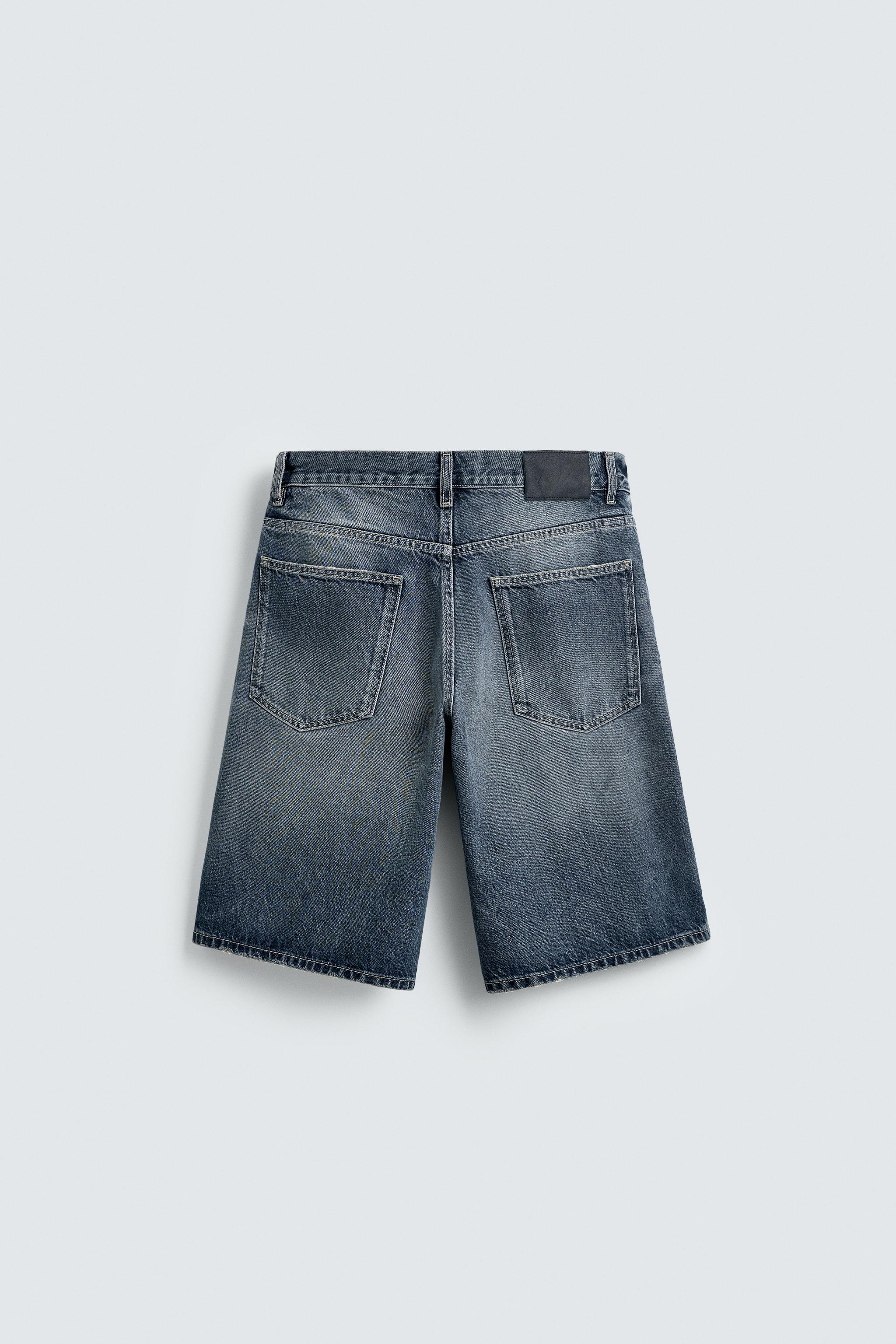 RELAXED FIT DENIM SHORTS - Blue | ZARA Canada