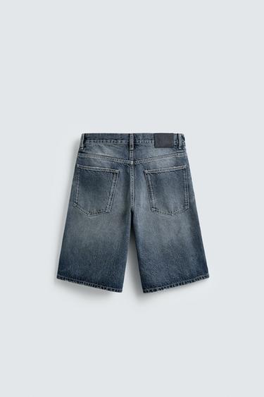 RELAXED FIT DENIM BERMUDA SHORTS - Blue by Zara - Image 7