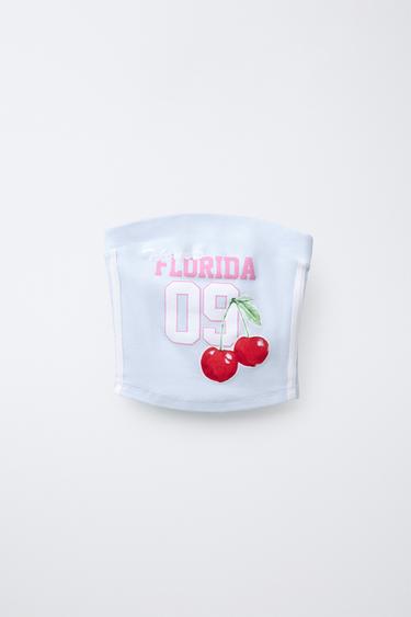 BANDEAU TOPA FRUTA TESTUAREKIN - Urdina, Zara-rena