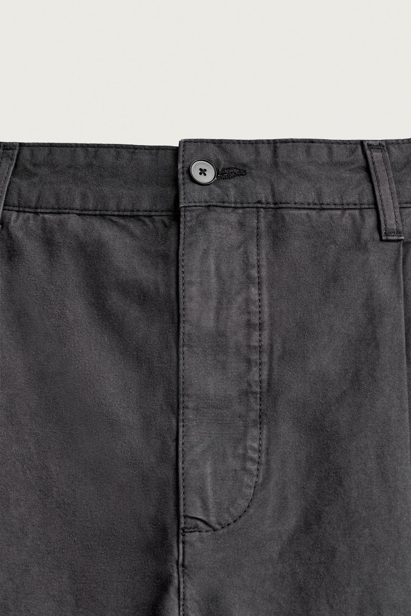 Мужские брюки Zara Regular-Fit Pleated Chino, цвет: Серо-бежевый — фото 9