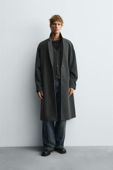TEXTURED WATER-REPELLENT COAT - Anthracite Grey by Zara