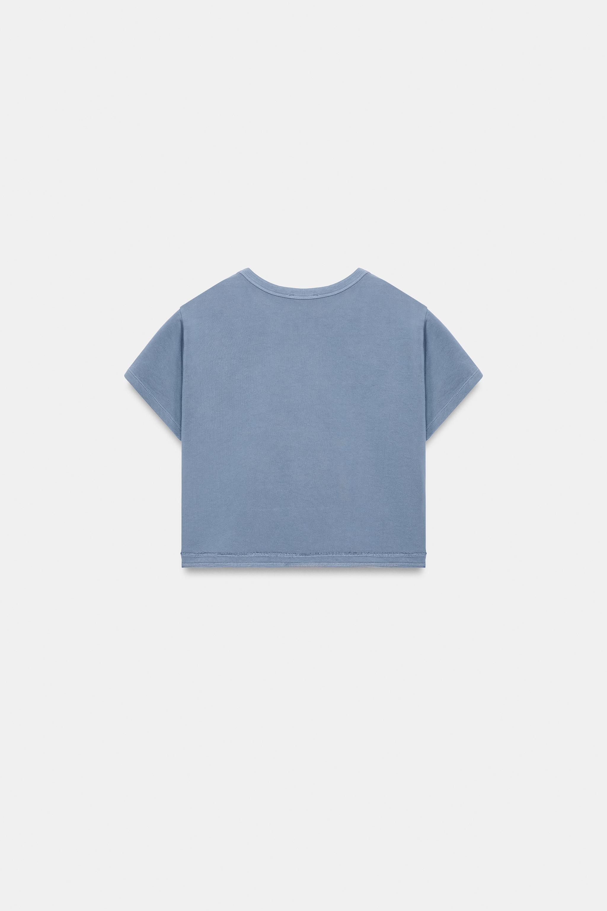 CROPPED WASHED EFFECT T-SHIRT