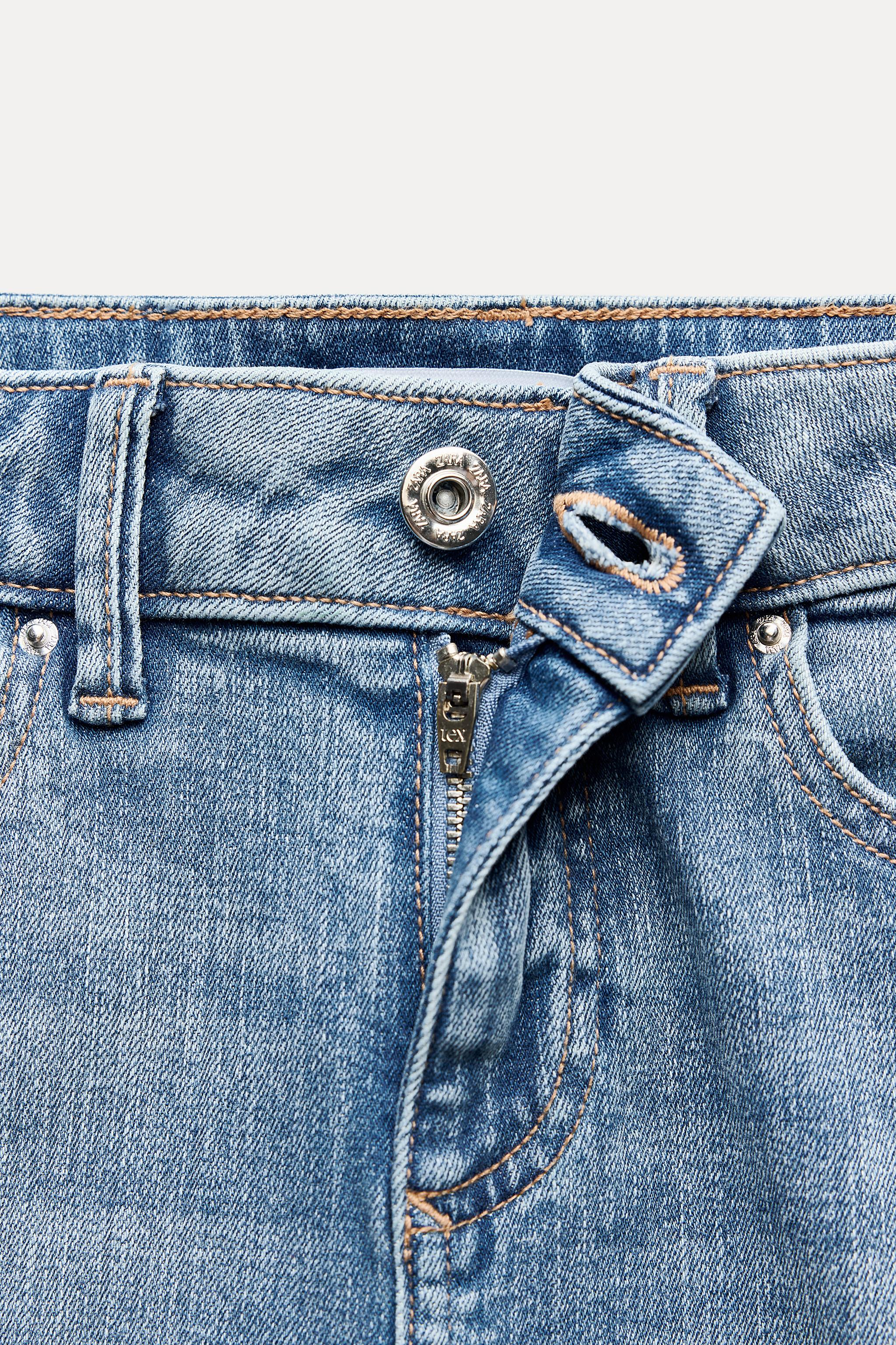 Zara Jeans Z1975 Skinny Fit Tiro Medio En Azul Medio Mx 22 Us 0 Mujer
