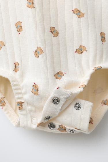 ENSEMBLE VESTE, BODY ET LEGGING IMPRIMÉ CHIOTS - Écru de Zara - Image 6