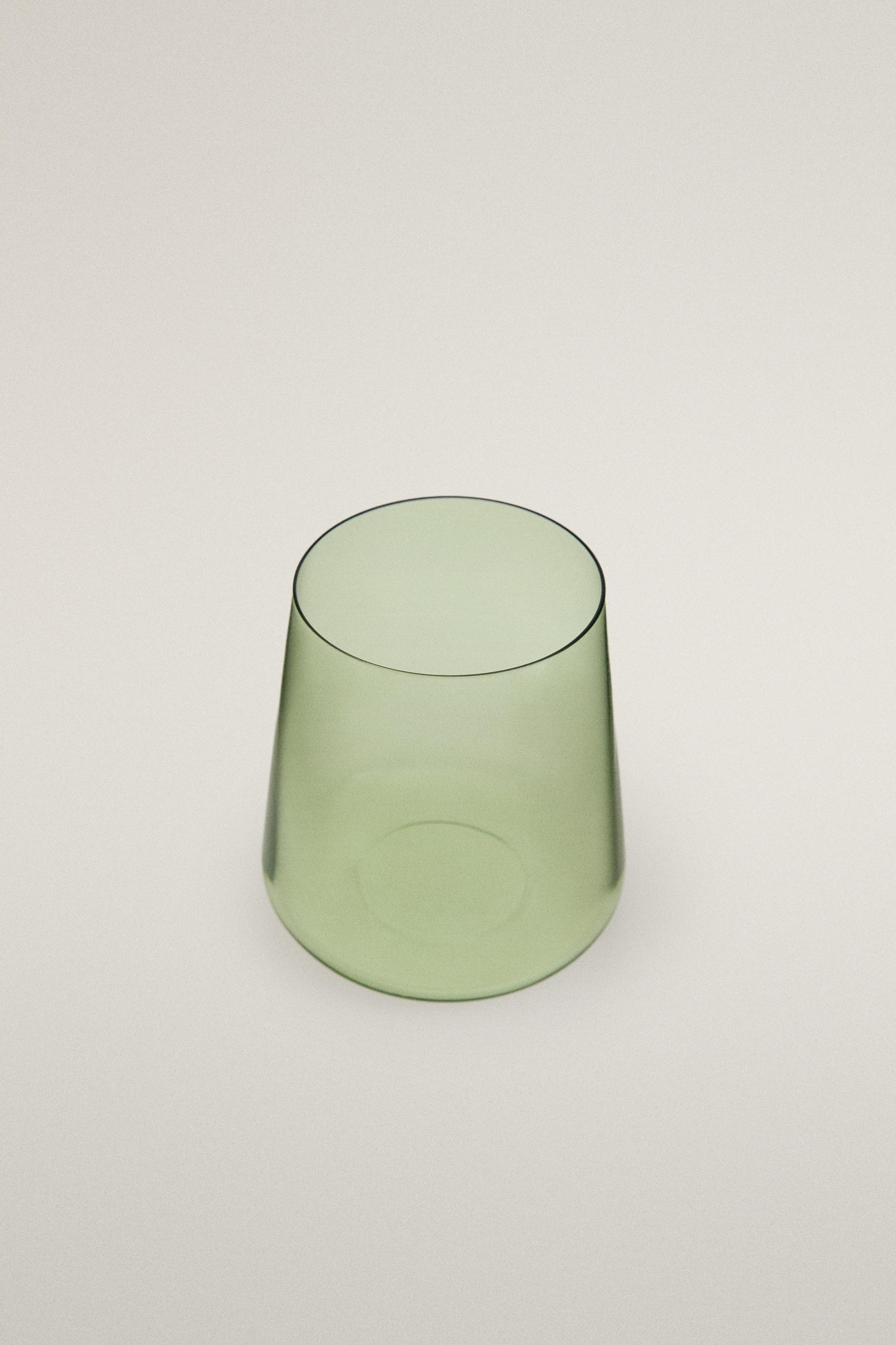 CONICAL CRYSTALLINE TUMBLER — Green