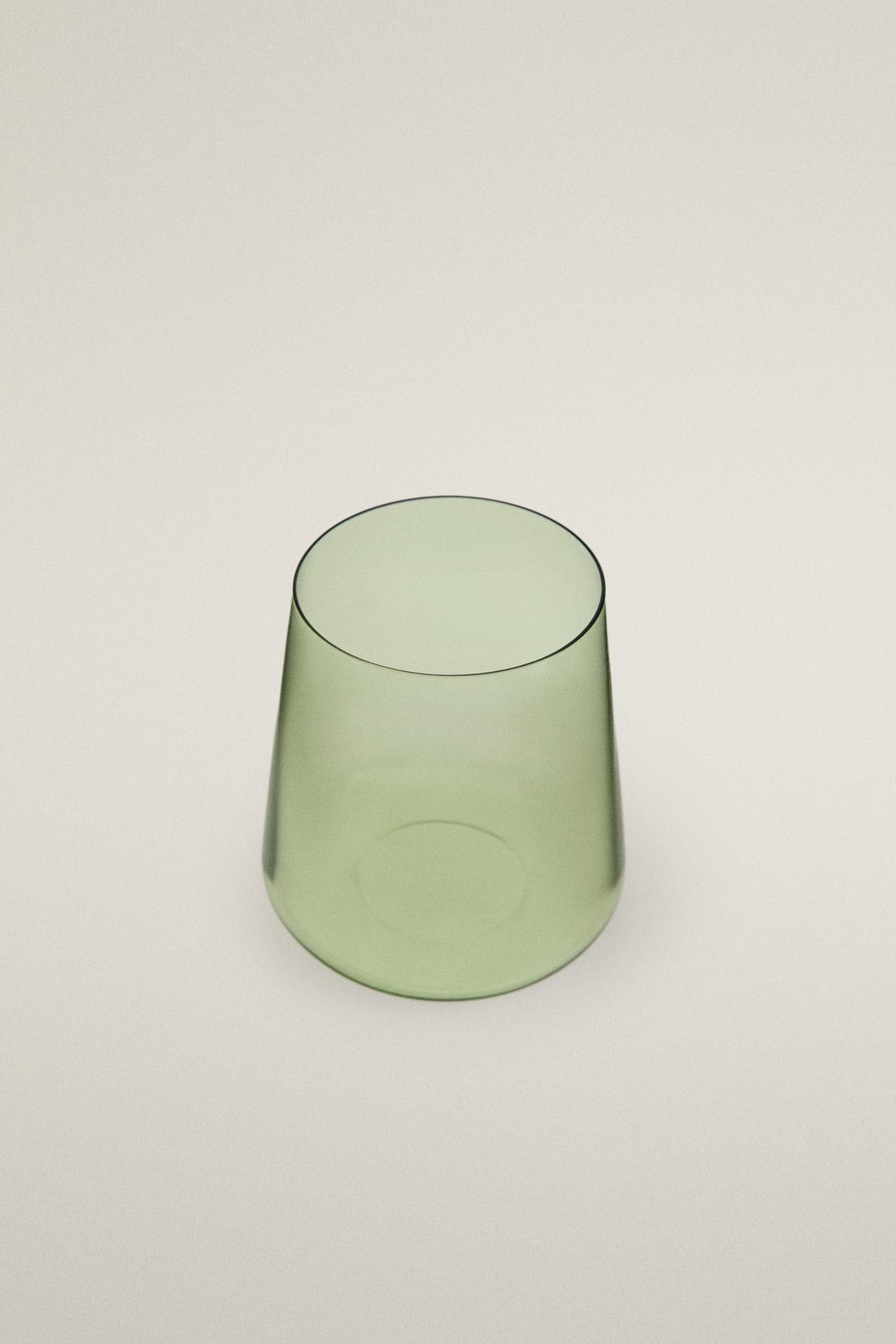 CONICAL CRYSTALLINE TUMBLER — Green