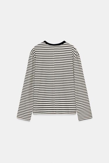 T-SHIRT RAYÉ À MANCHES LONGUES - rayures de Zara - Image 5